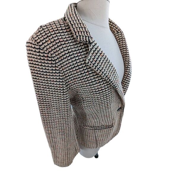 Cartonnier Women's Cream and Black Single Button Tweed Blazer Size Large - Picture 8 of 13
